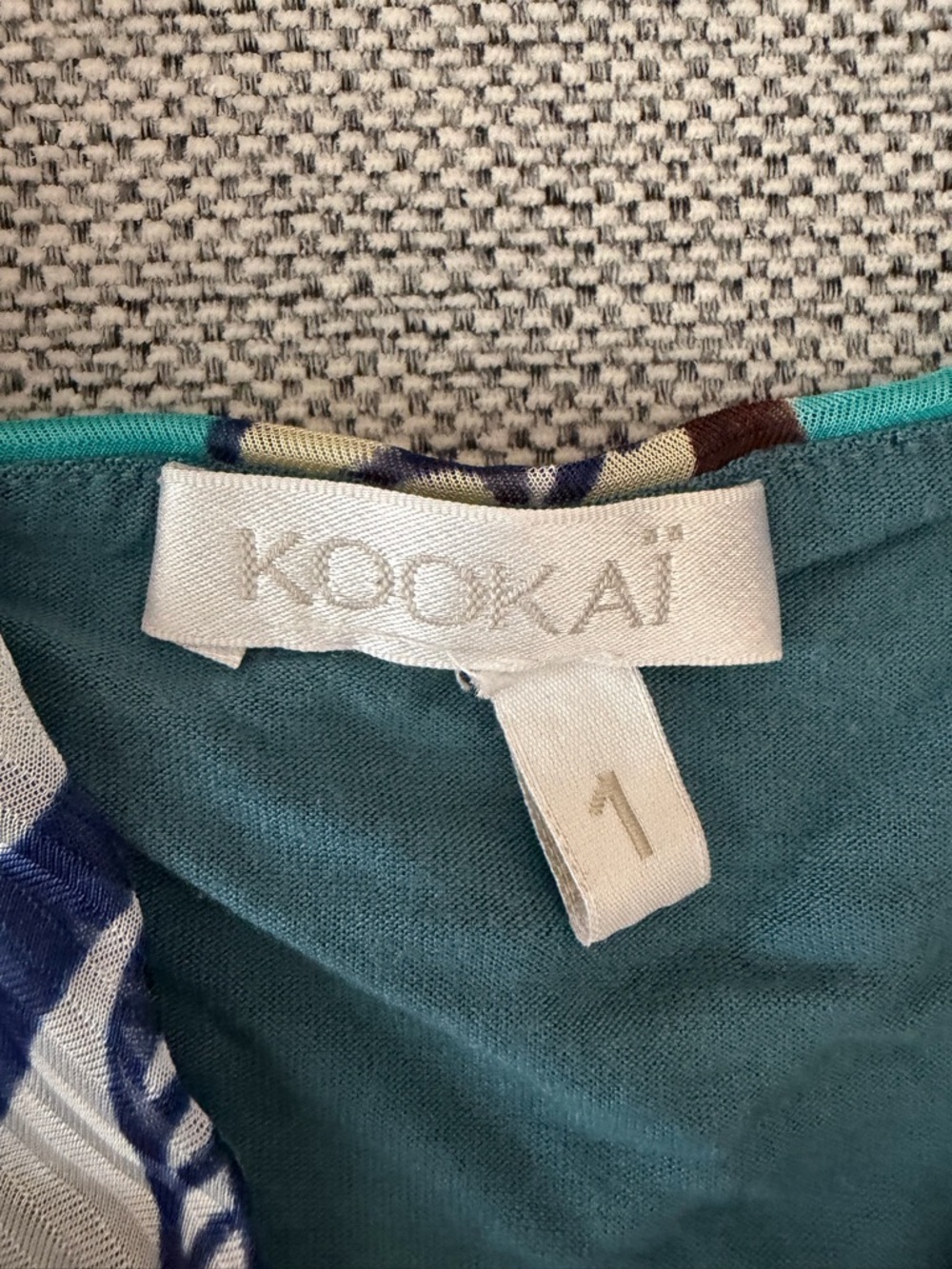 Kookai Blue, Brown & Cream Floral Print Asymmetric Camisole - Picture 3 of 3